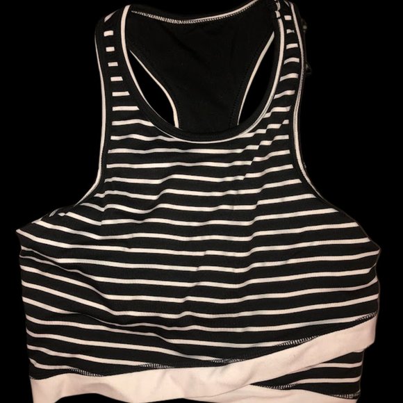 Scorpio Sol Tops - SCORPIO SOL YOGA ACTIVEWEAR STRIPED CROP TOP BRA SIZE SMALL